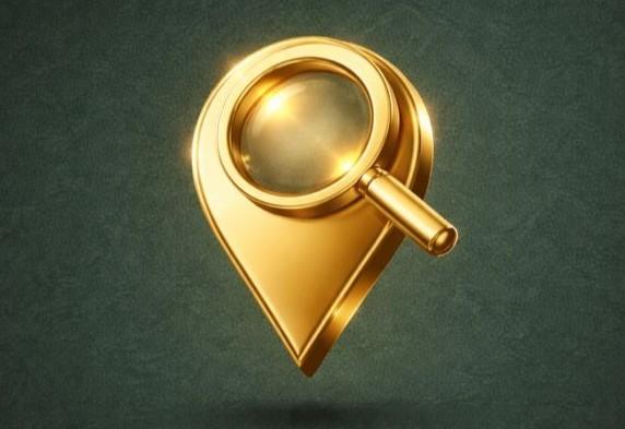 Gold Map Pin icon symbolizing high-ranking Local SEO and Google Business Profile optimization in Kerala.